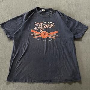 Vintage Detroit Tigers Nutmeg Mills T-Shirt Navy Size Xlarge Made in USA